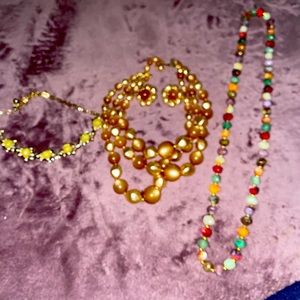 4 Piece Bundle Of Red Necklaces